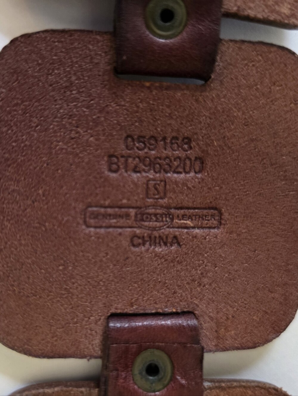 Vintage Fossil Genuine Leather Wide Patchwork Embellished Belt Brass Buckle - Picture 7 of 10